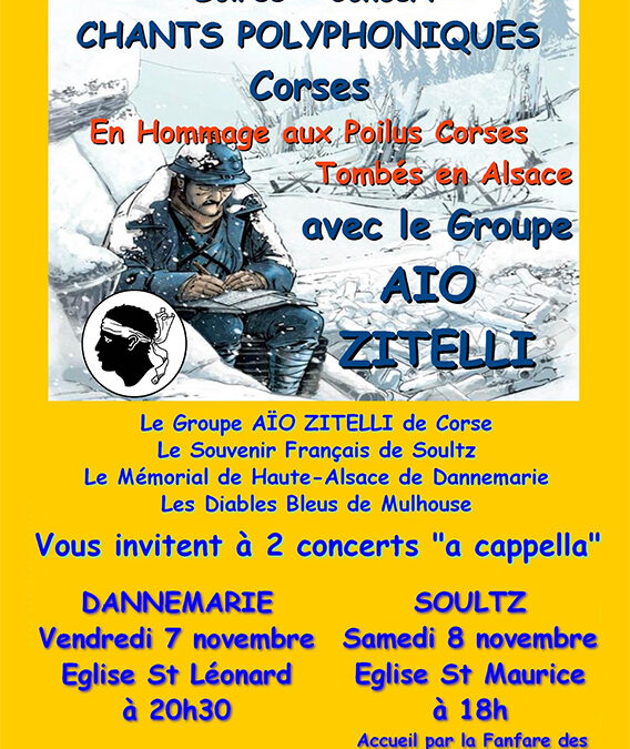 Soirée Concert Vendredi 7 novembre – Chants Polyphoniques Corses