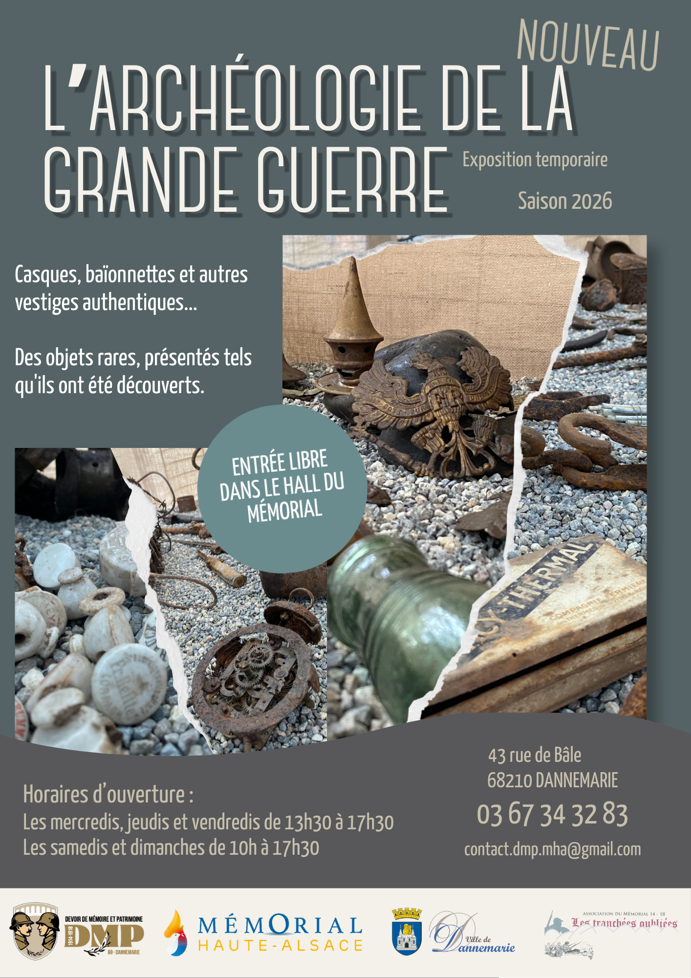 exposition temporaire archéologie de tranchées